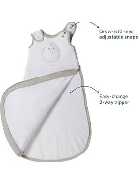 Baby Nested Bean White Gray Zen Sack Classic Sleep Sack 15-24 Months